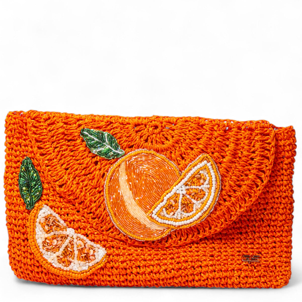 Women Orange Wicker BeachBag #2947