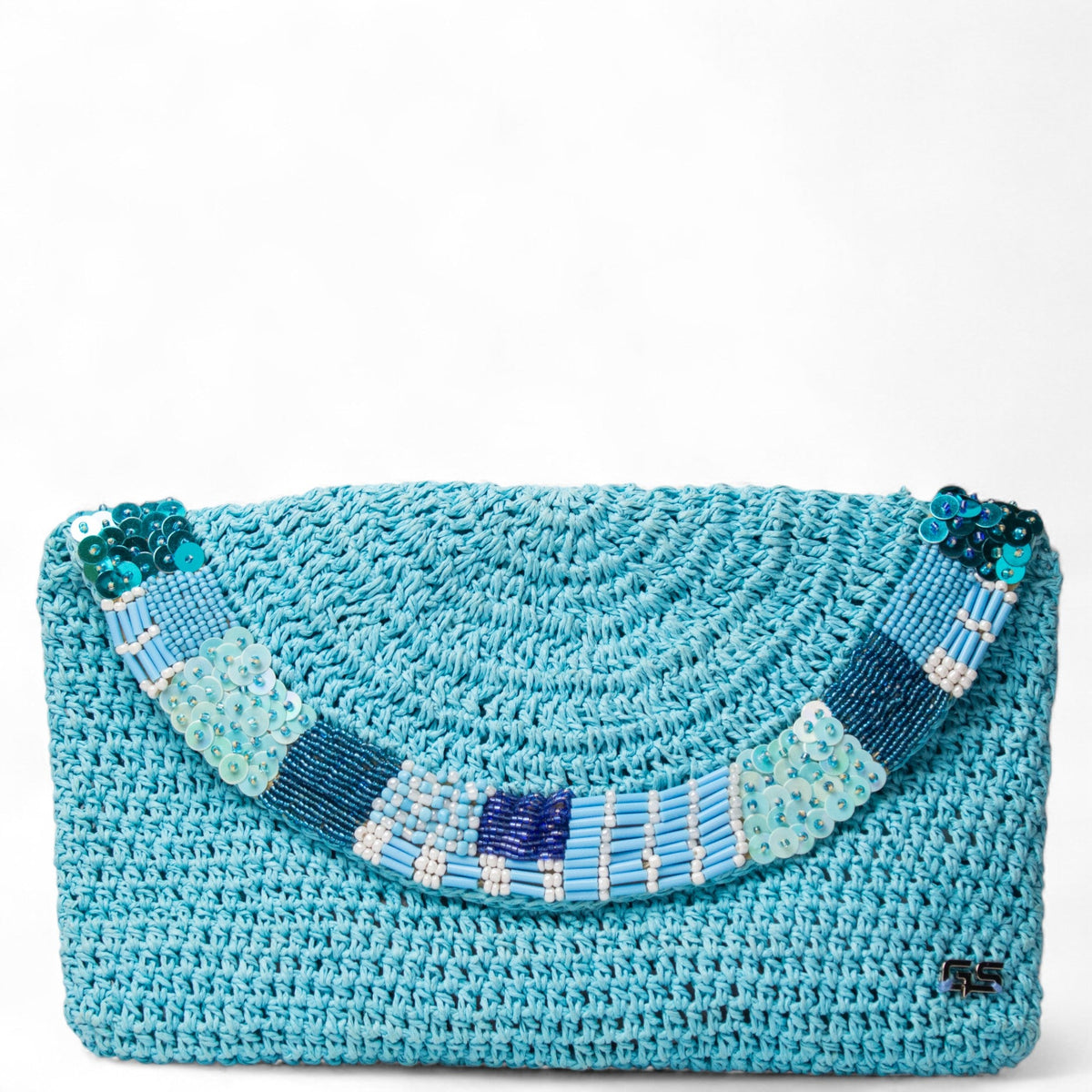 Women Turquoise Wicker BeachBag #2958