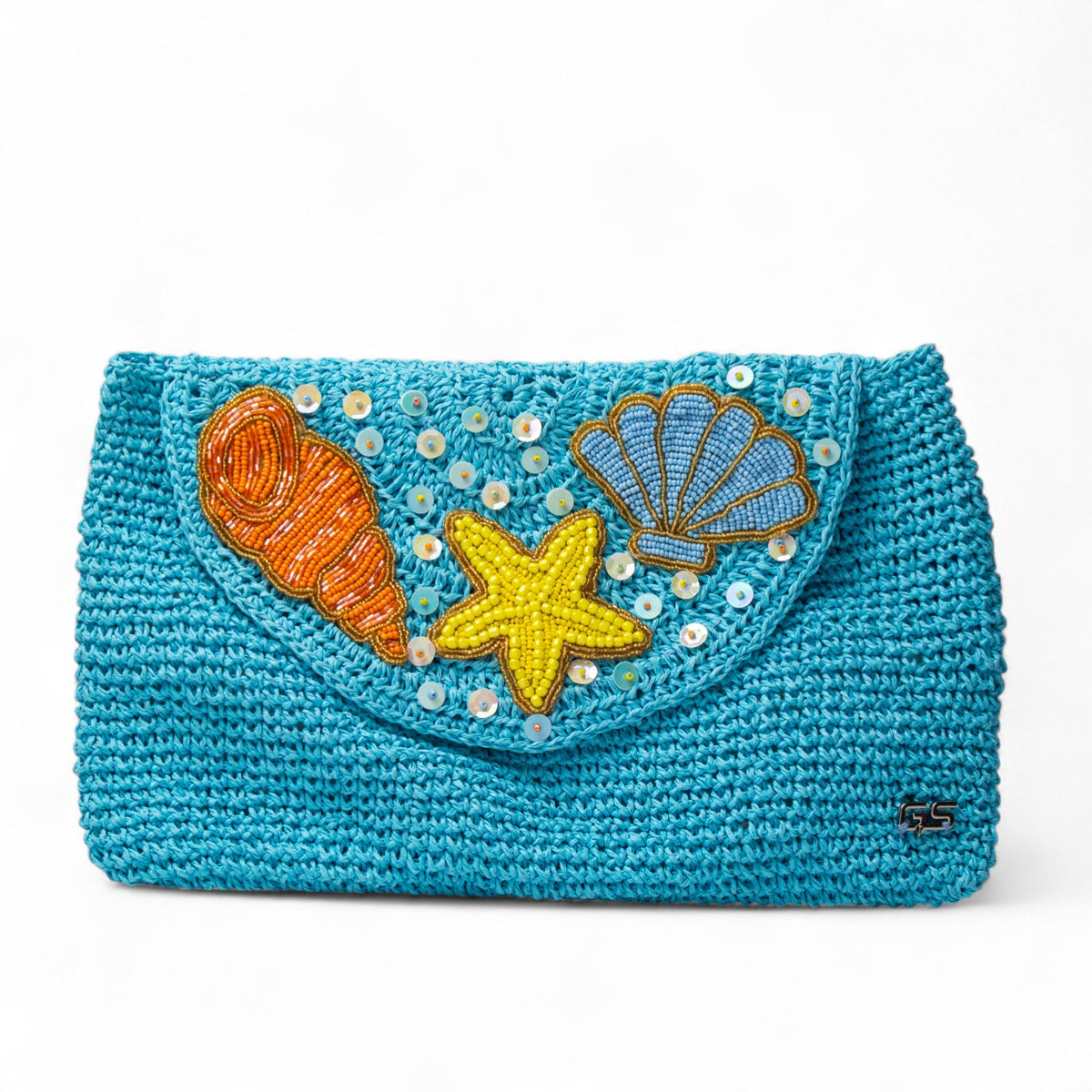 Women Turquoise Wicker BeachBag #2959