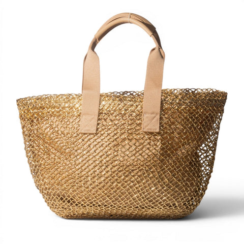 EuropeonUnion Women Gold Leather Bag #3257