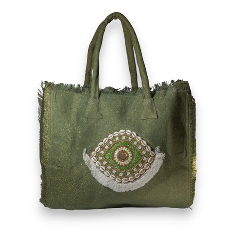 EuropeonUnion Women Green Wicker Bag #3288