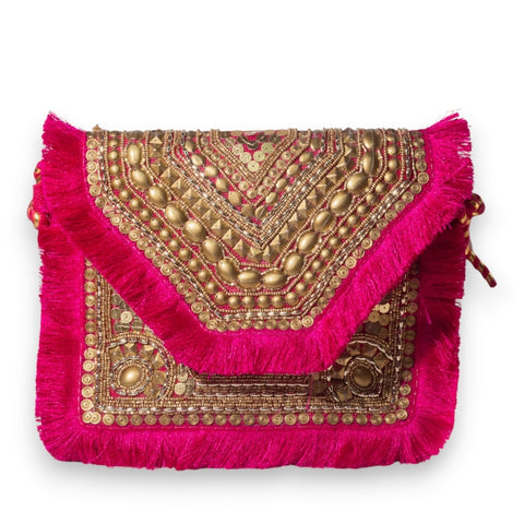 EuropeonUnion Women Fuchia Wicker Bag #3298