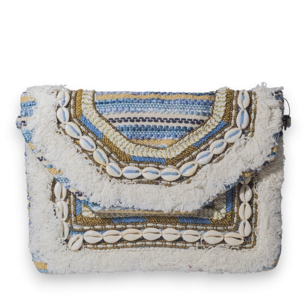 EuropeonUnion Women Blue Wicker Bag #3306