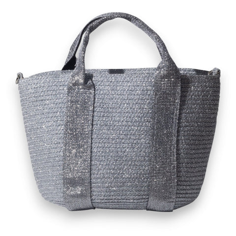 EuropeonUnion Women Silver Wicker Bag #3320