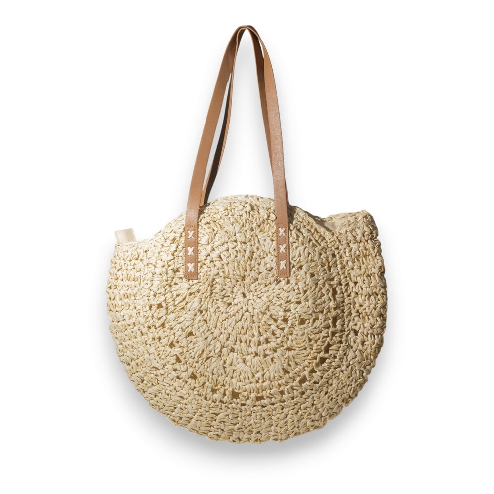 EuropeonUnion Women Beige Wicker Bag #3323