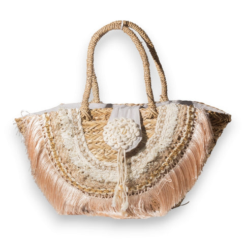 EuropeonUnion Women White Wicker Bag #3326
