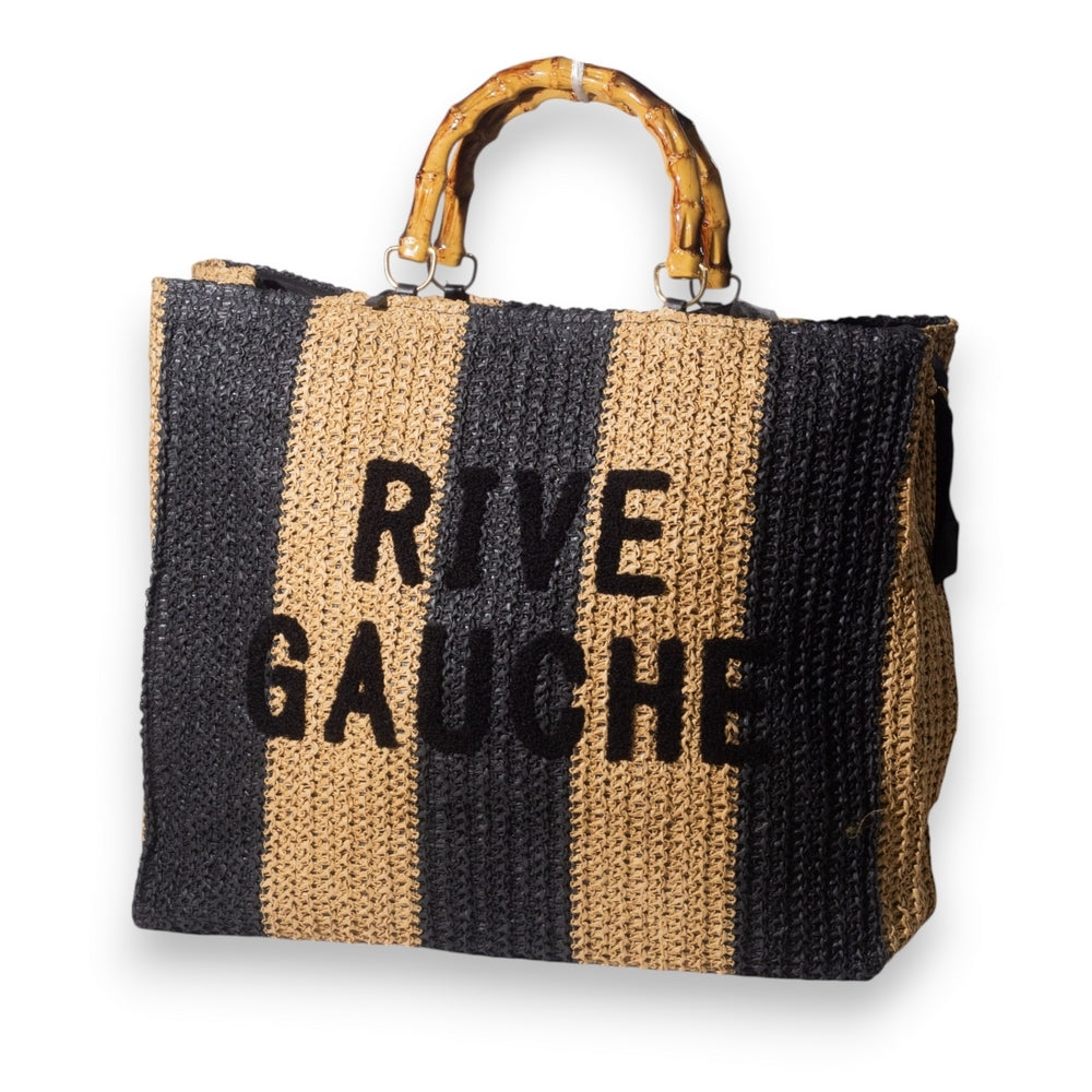 EuropeonUnion Women Black Wicker Bag #3341