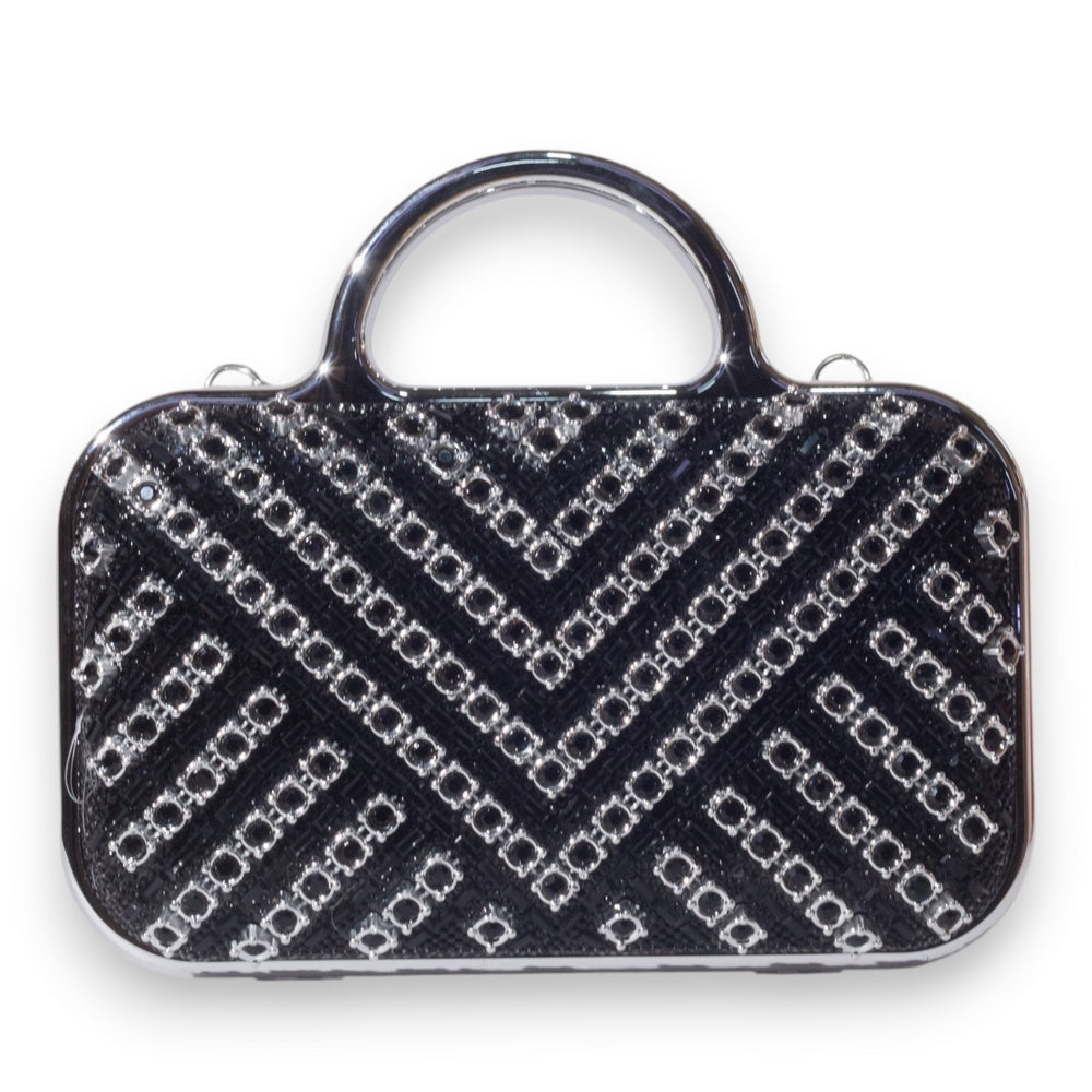 EuropeonUnion Women Black Glitter Bag #3358