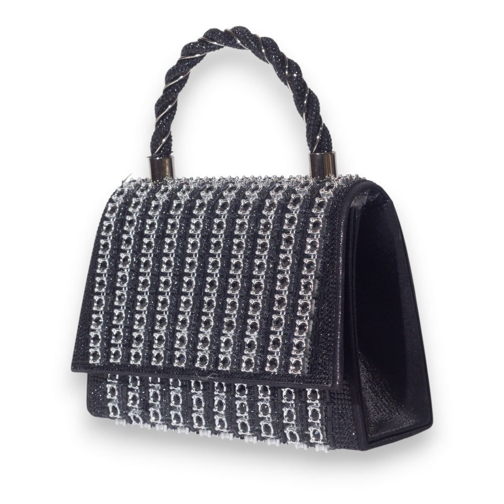 EuropeonUnion Women Black Glitter Bag #3363