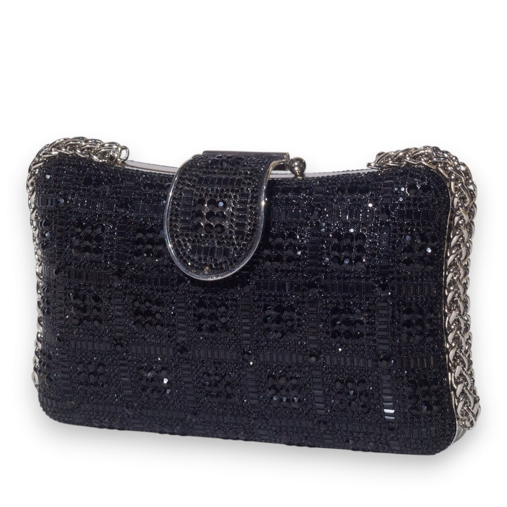 EuropeonUnion Women Black Glitter Bag #3372