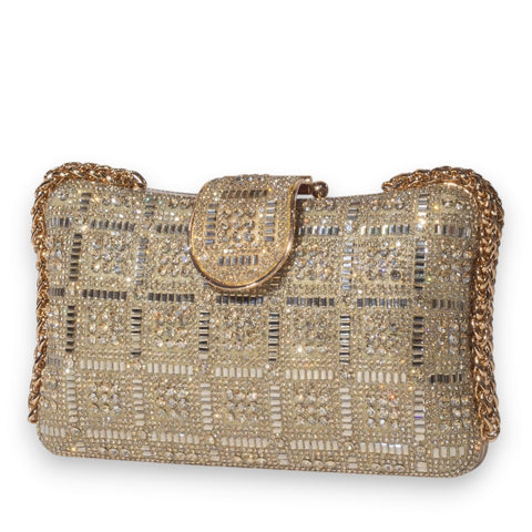 EuropeonUnion Women Gold Glitter Bag #3373
