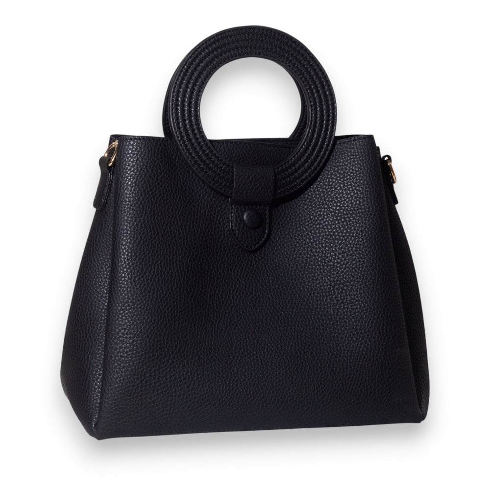 EuropeonUnion Women Black Leather Bag #3393