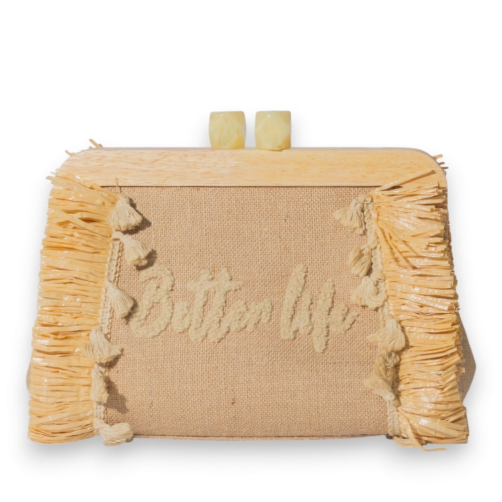 EuropeonUnion Women Beige Wicker Bag #3402