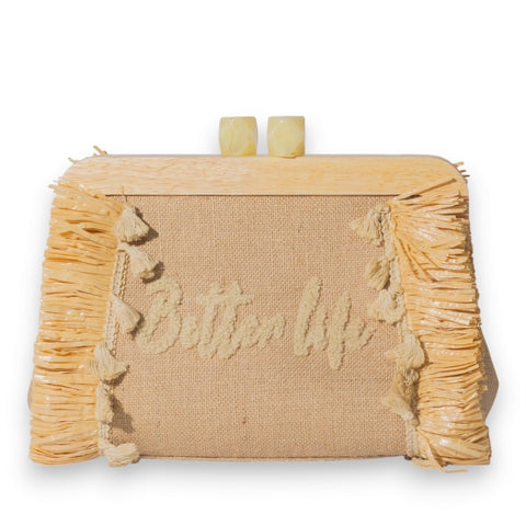 EuropeonUnion Women Beige Wicker Bag #3402