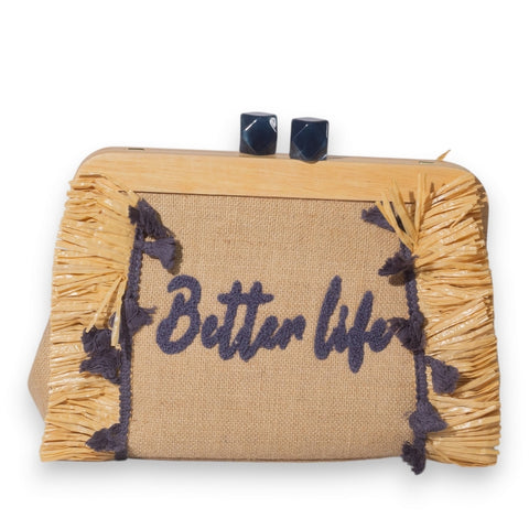 EuropeonUnion Women Blue Wicker Bag #3403