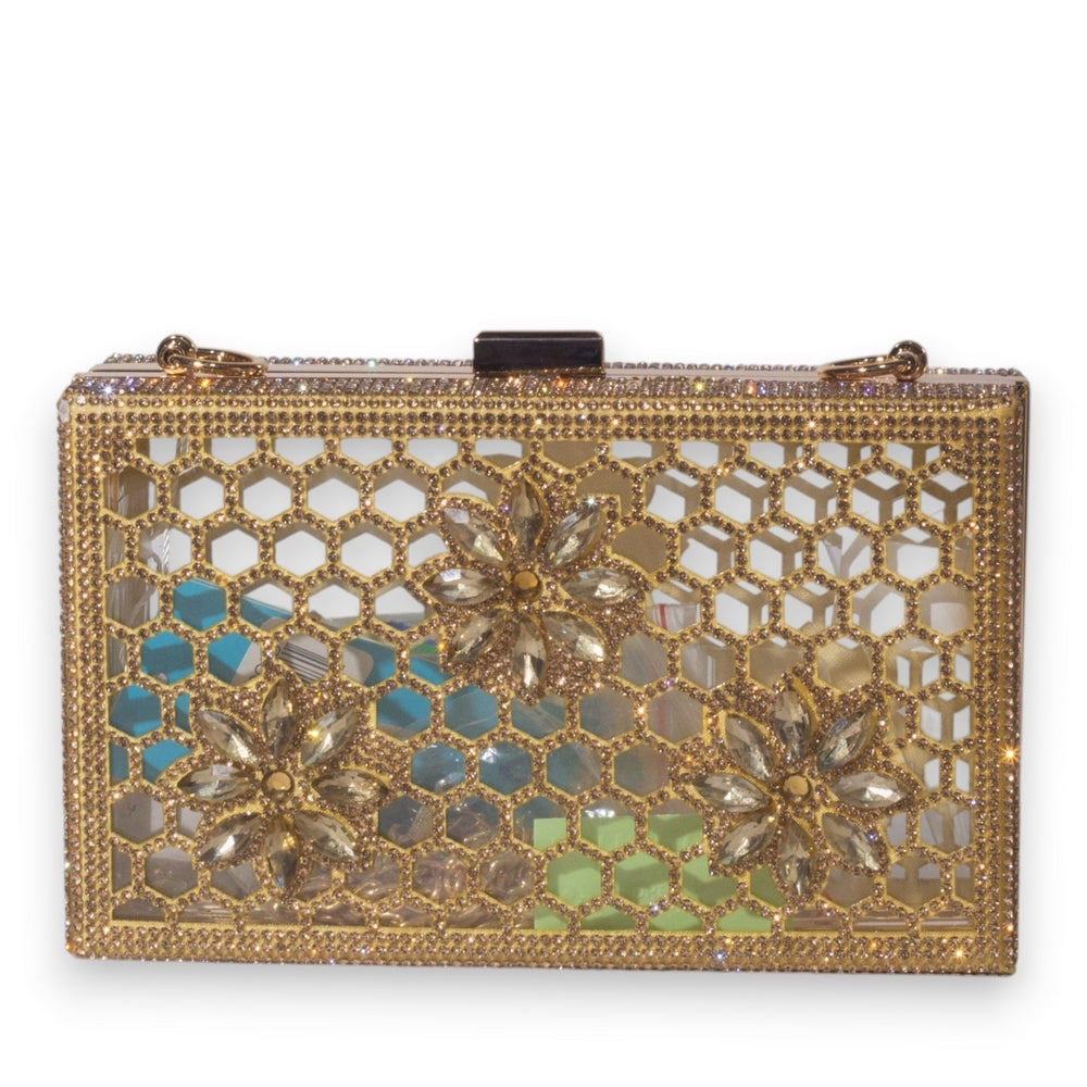 EuropeonUnion Women Gold Glitter Bag #3437