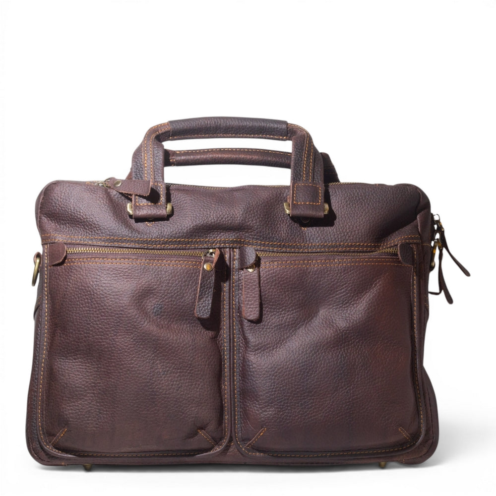 EuropeonUnion Men Brown Leather Bag #3461