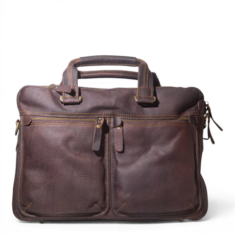 EuropeonUnion Men Brown Leather Bag #3461