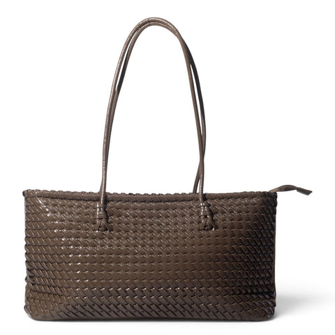European Union Women Kaki Leather Hand Bag #3548