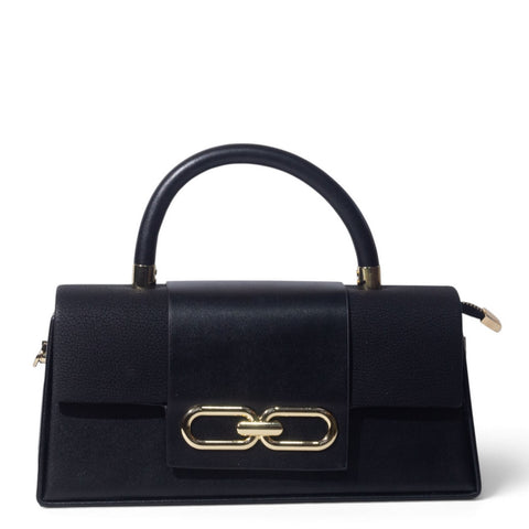European Union Women Black Leather Hand Bag #3549