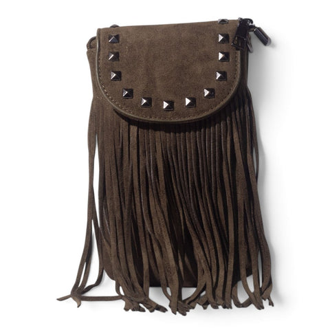 European Union Women Kaki Chamois Hand Bag #3555