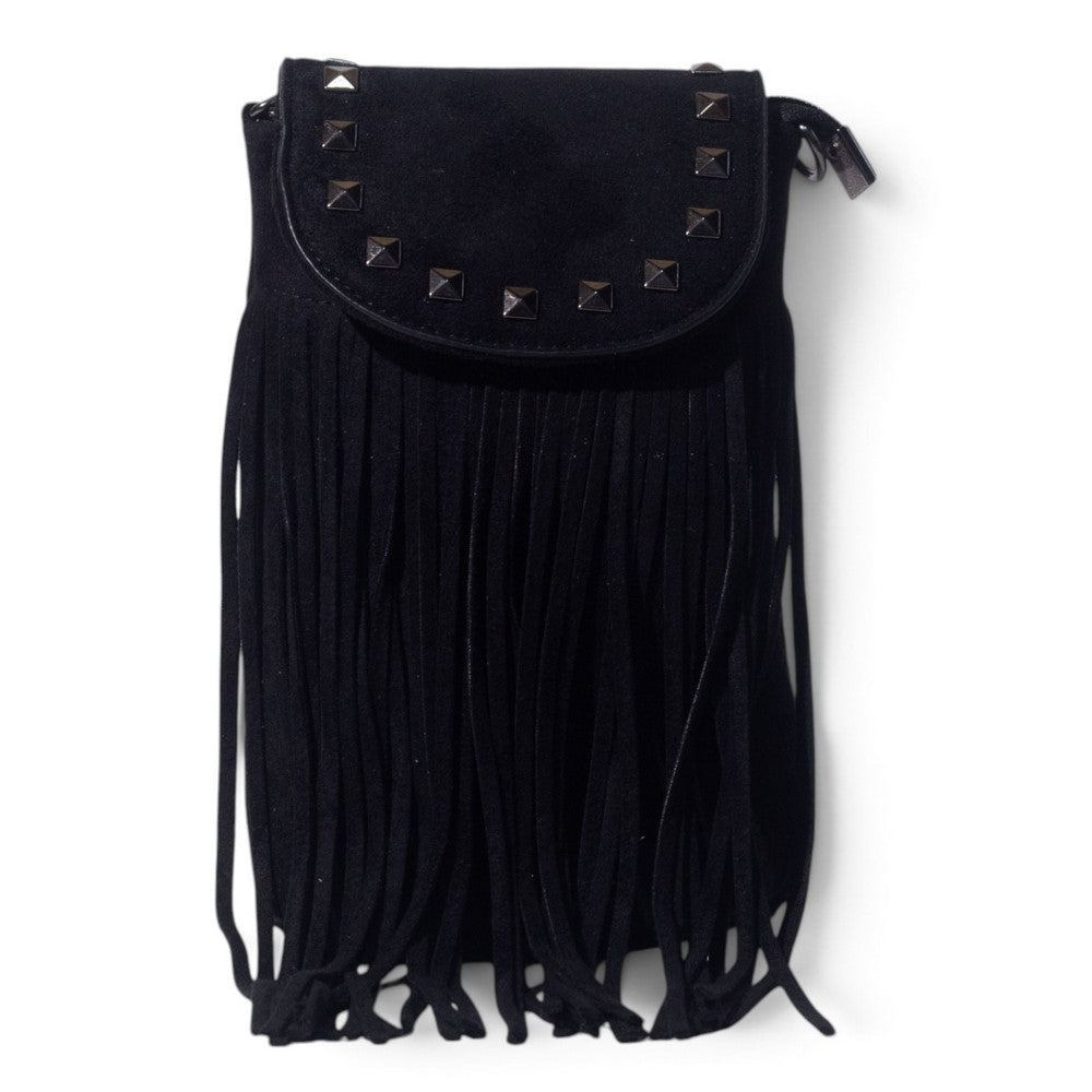 European Union Women Black Chamois Hand Bag #3558
