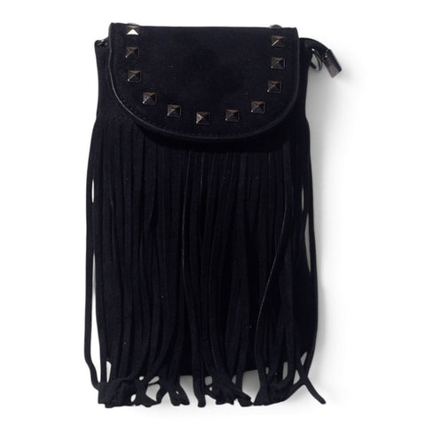 European Union Women Black Chamois Hand Bag #3558