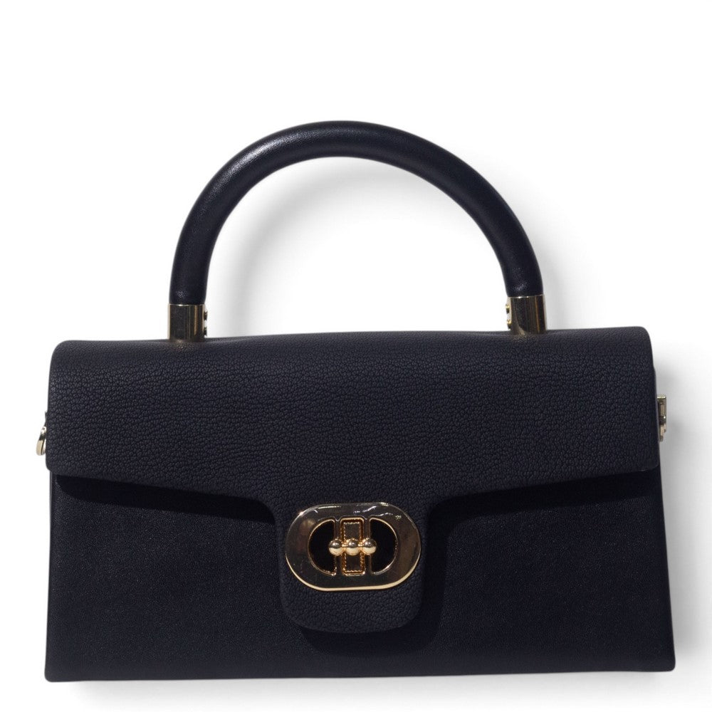 European Union Women Black Leather Hand Bag #3559