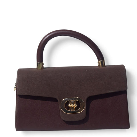 European Union Women Maroon Leather Hand Bag #3560
