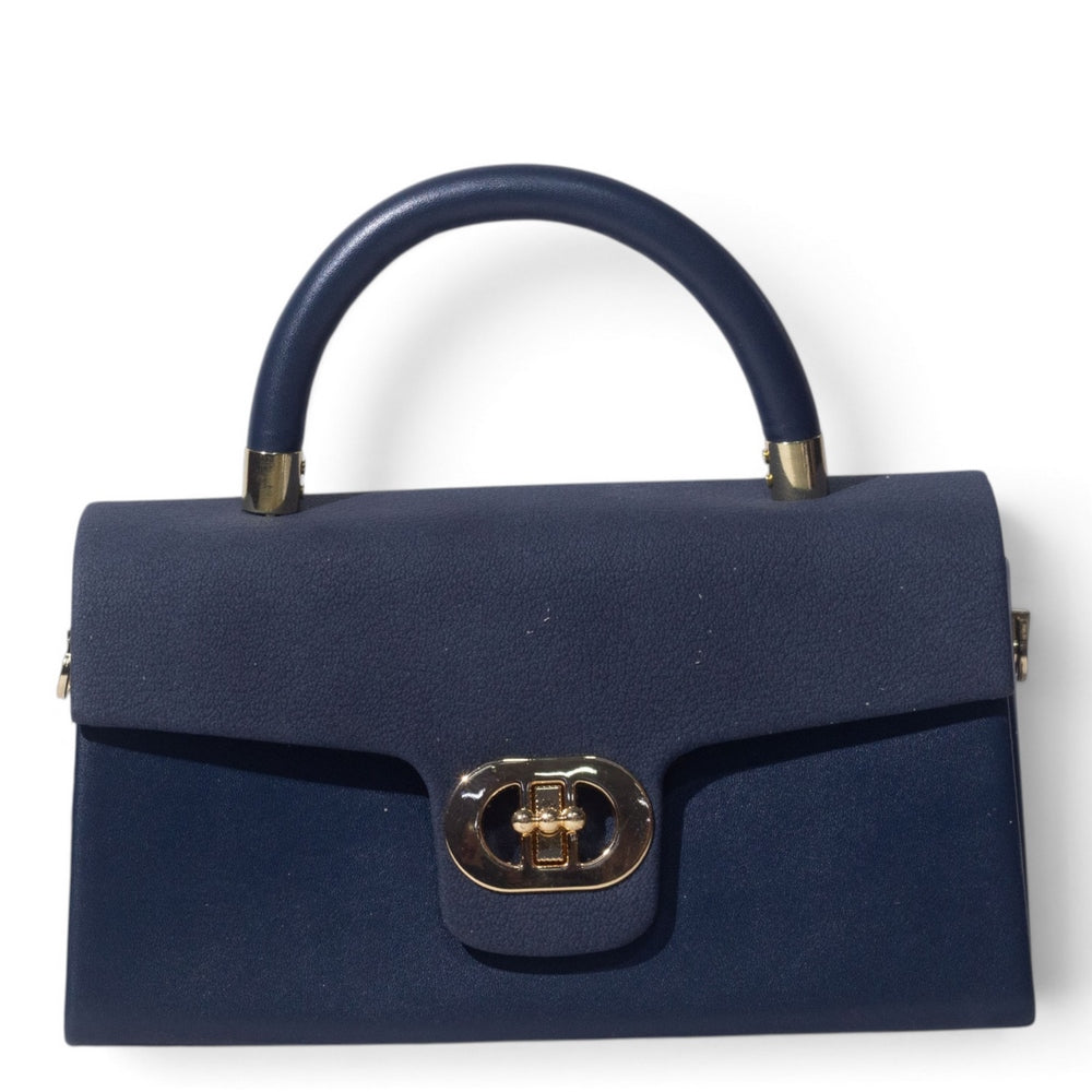European Union Women Navy Leather Hand Bag #3562