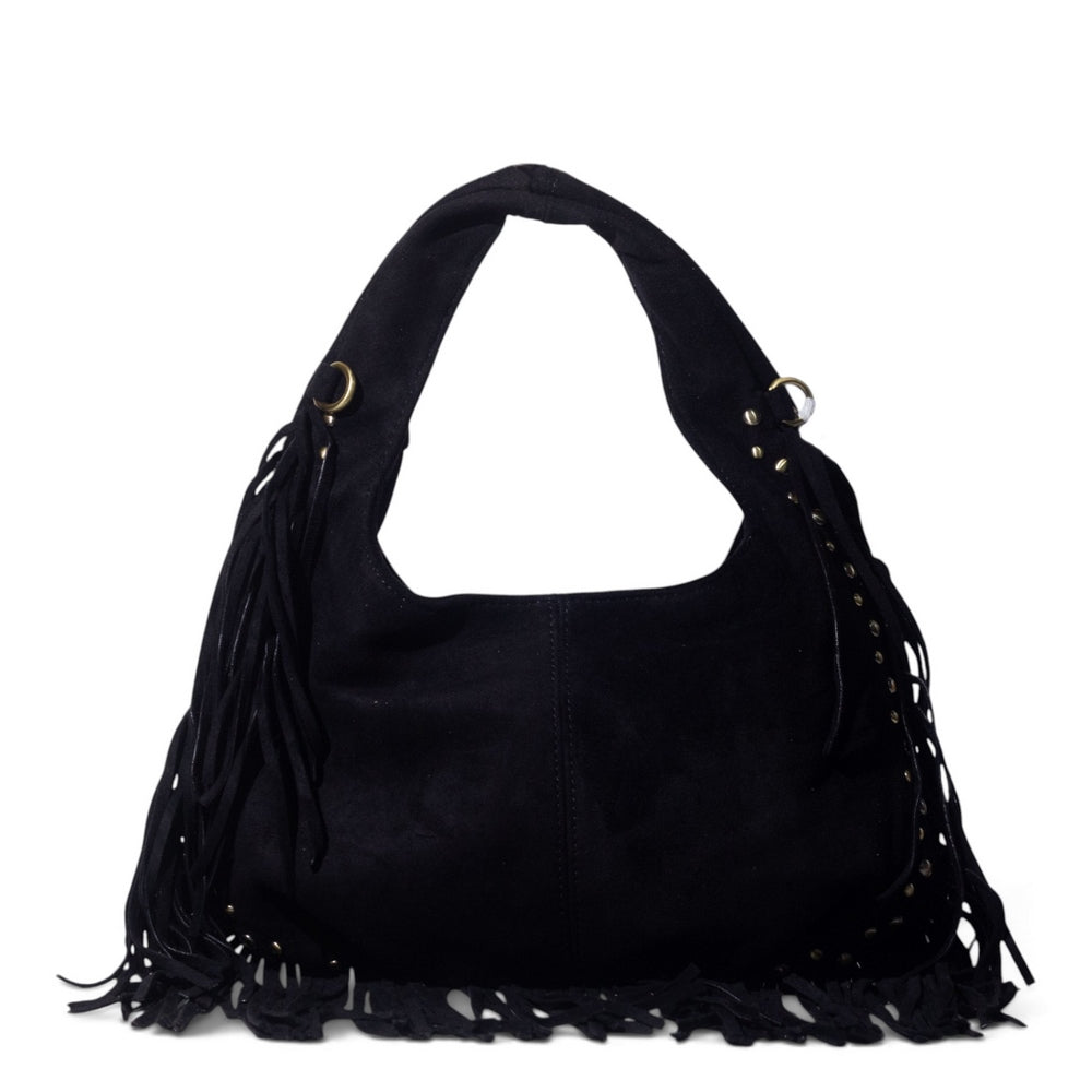 European Union Women Black Chamois Hand Bag #3566