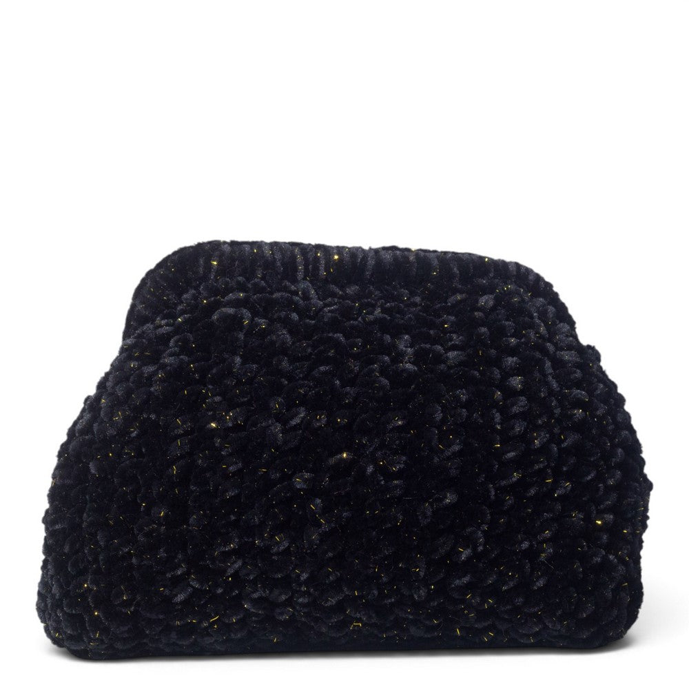 European Union Women Black Velvet Hand Bag #3570