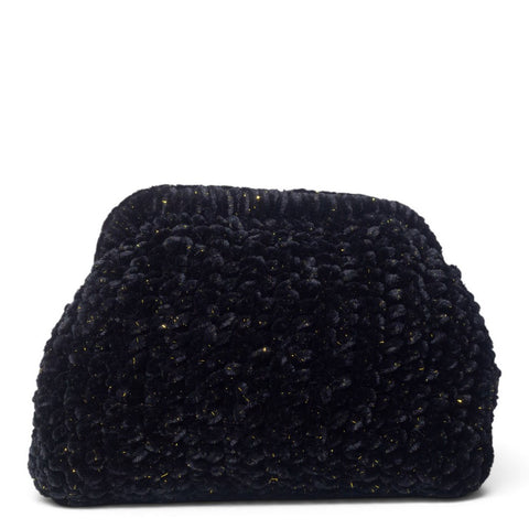 European Union Women Black Velvet Hand Bag #3570