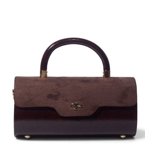 European Union Women Maroon Leather Hand Bag #3574