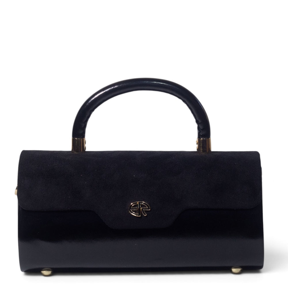 European Union Women Black Leather Hand Bag #3575