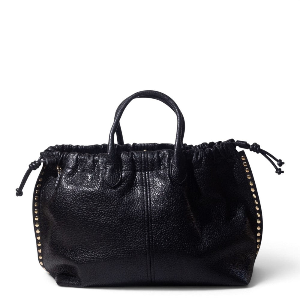 European Union Women Black Leather Hand Bag #3576