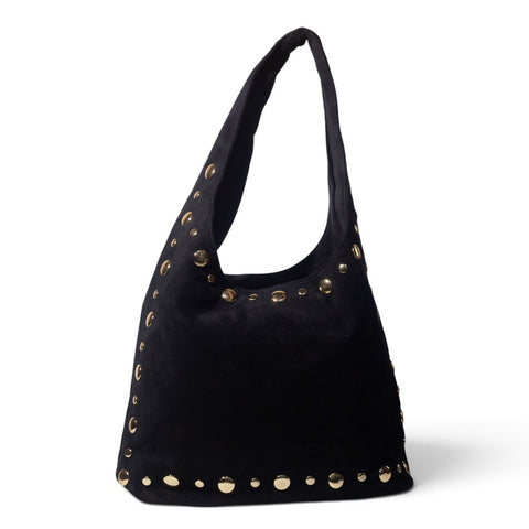 European Union Women Black Chamois Hand Bag #3591