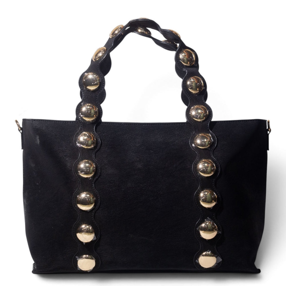 European Union Women Black Leather Hand Bag #3595