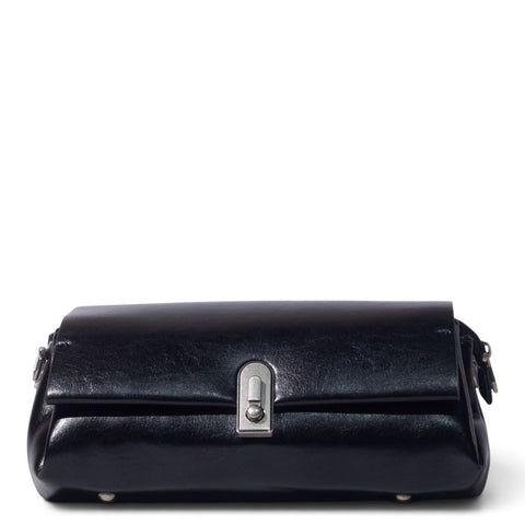 European Union Women Black Leather Hand Bag #3605