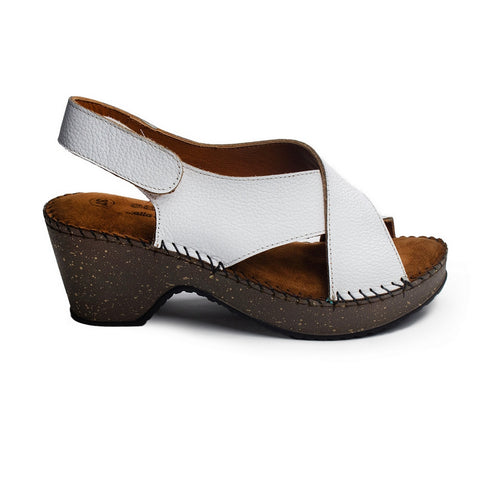 Turkish Women White Leather Sandal #1828