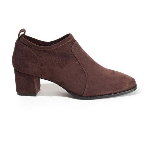 Women Brown Chamois Heels #2610