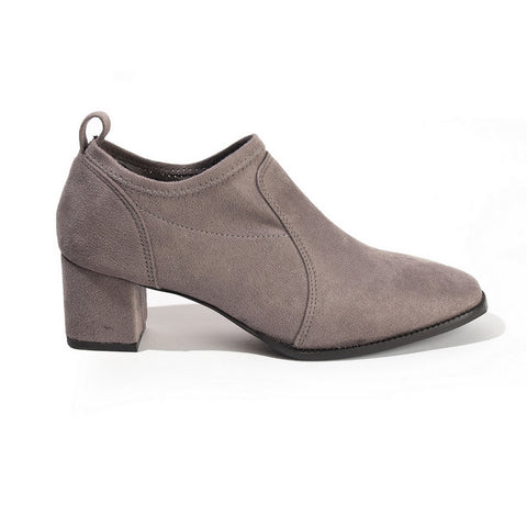 Women Grey Chamois Heels #2611