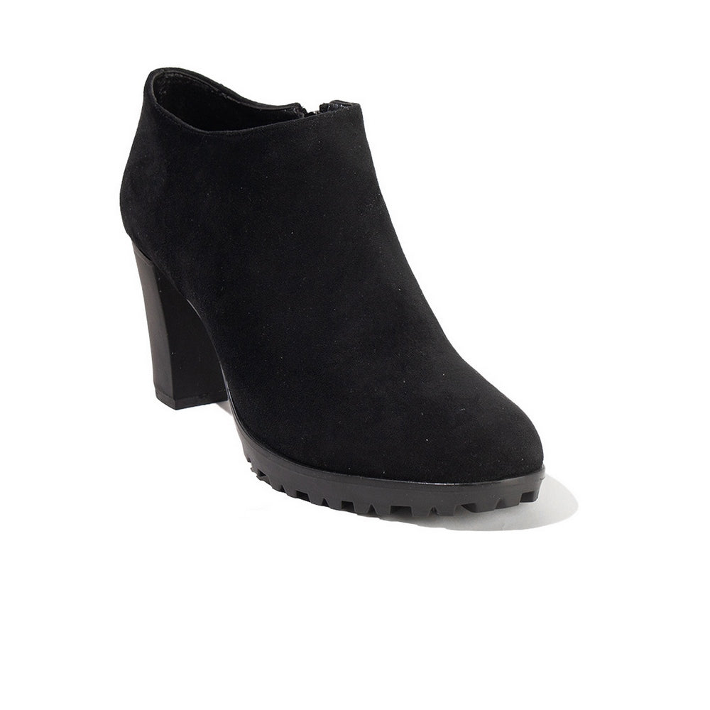 Women Black Chamois Heels #2625