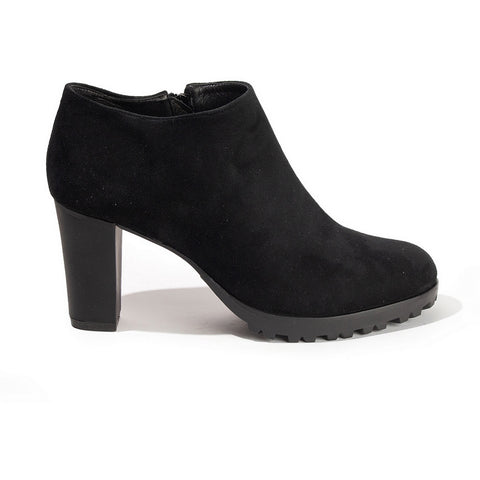 Women Black Chamois Heels #2625