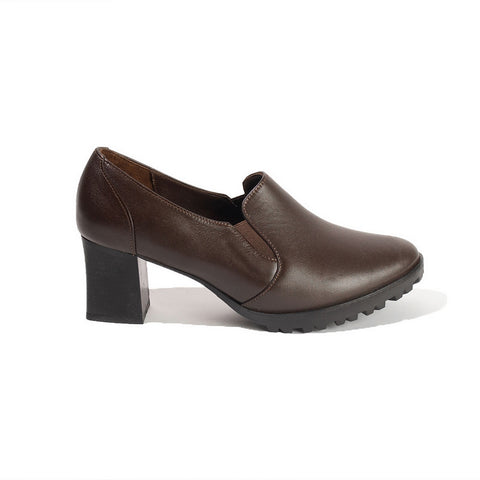 Women Brown Leather Shoe #2668
