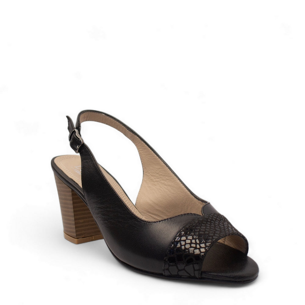 Women Black Leather Sandal #2758
