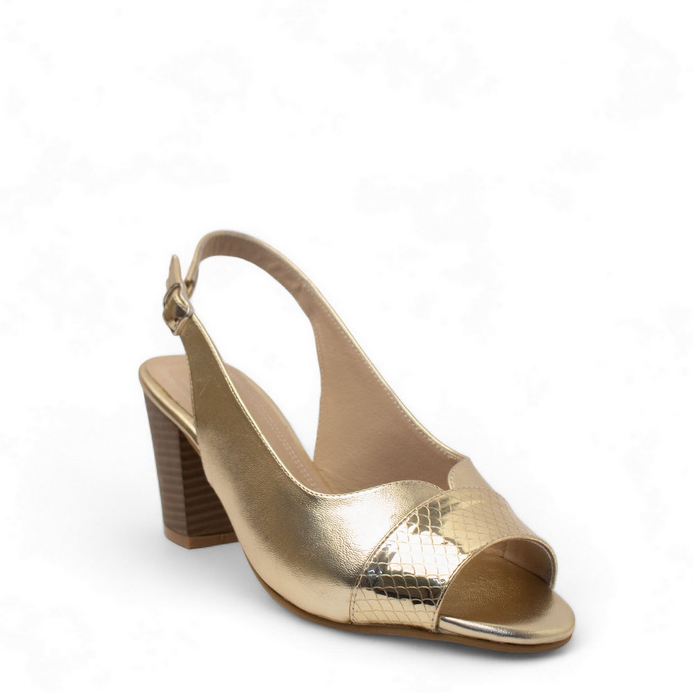 Women Gold Leather Sandal #2760