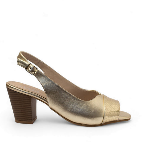 Women Gold Leather Sandal #2760