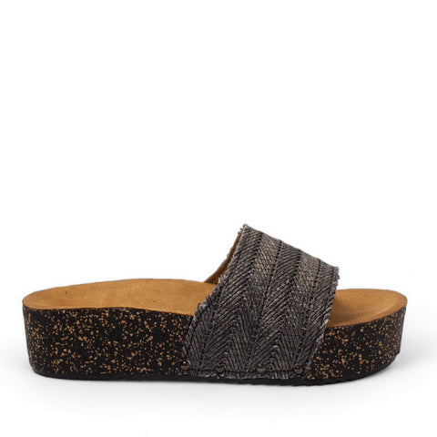 Women Black Khesh Slipper #2827