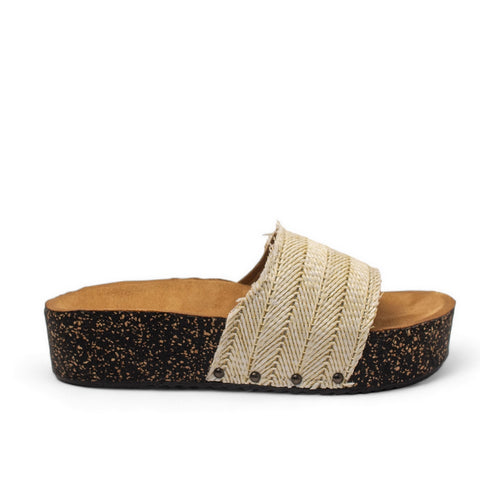 Women Beige Khesh Slipper #2828